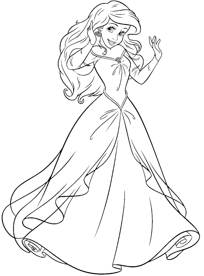 Desenhos de Ariel a pequena sereia para colorir, pintar, imprimir!