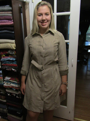 McCall 7470 Faux Suede Shirt Dress www.sewplus.blogspot.com