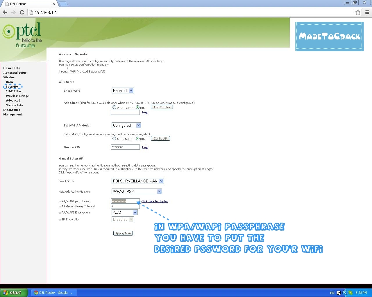 How to Change PTCL Wifi Modem Name and Password