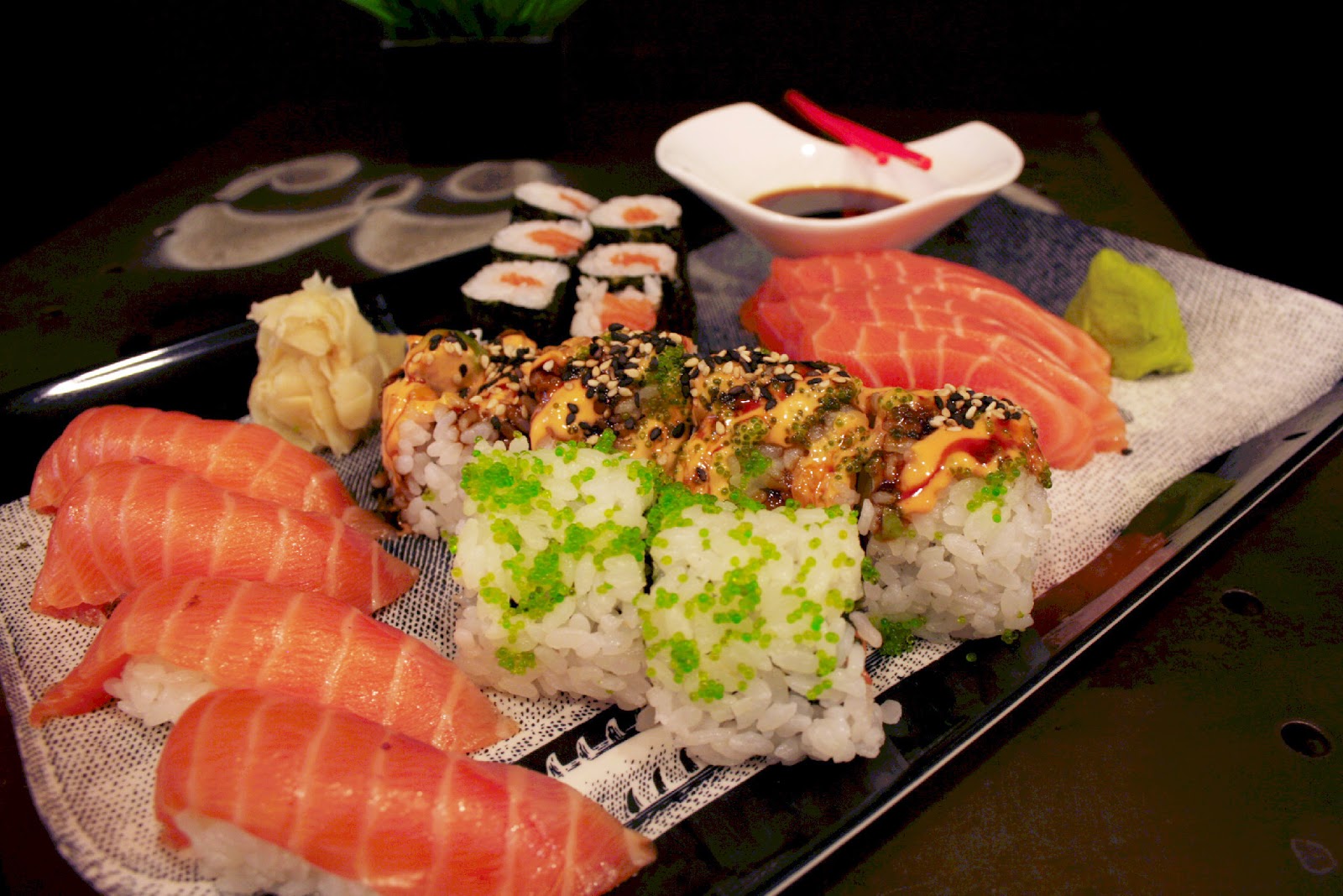 A freshly rolled selection of sushi from Zero juice and sushi in Berkhamsted