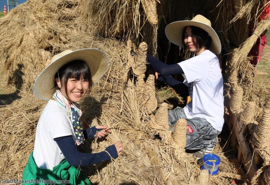 Super-Sized Rice Straw Sculptures At the Wara Art Festival In Japan