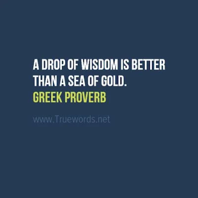 A drop of wisdom is better than a sea of gold