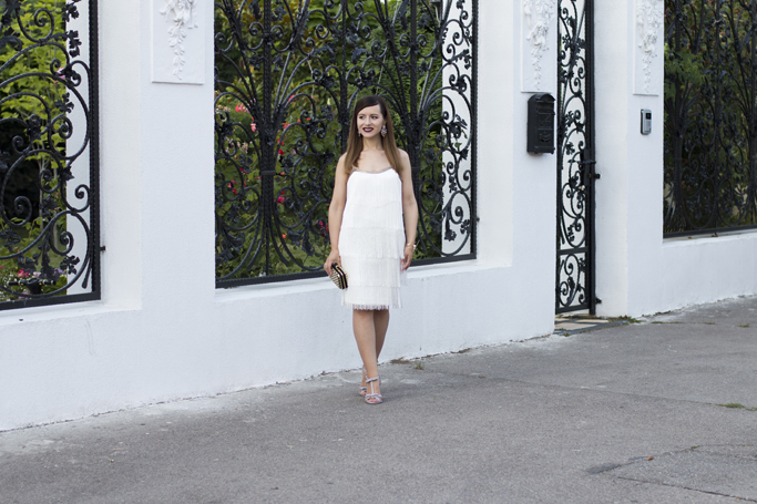 fringed white dress