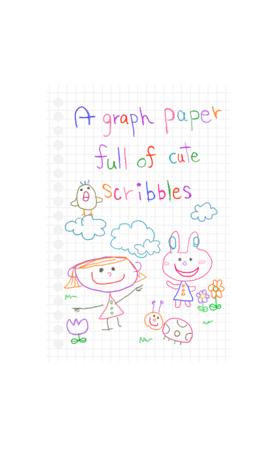 A graph paper full of cute scribbles 2