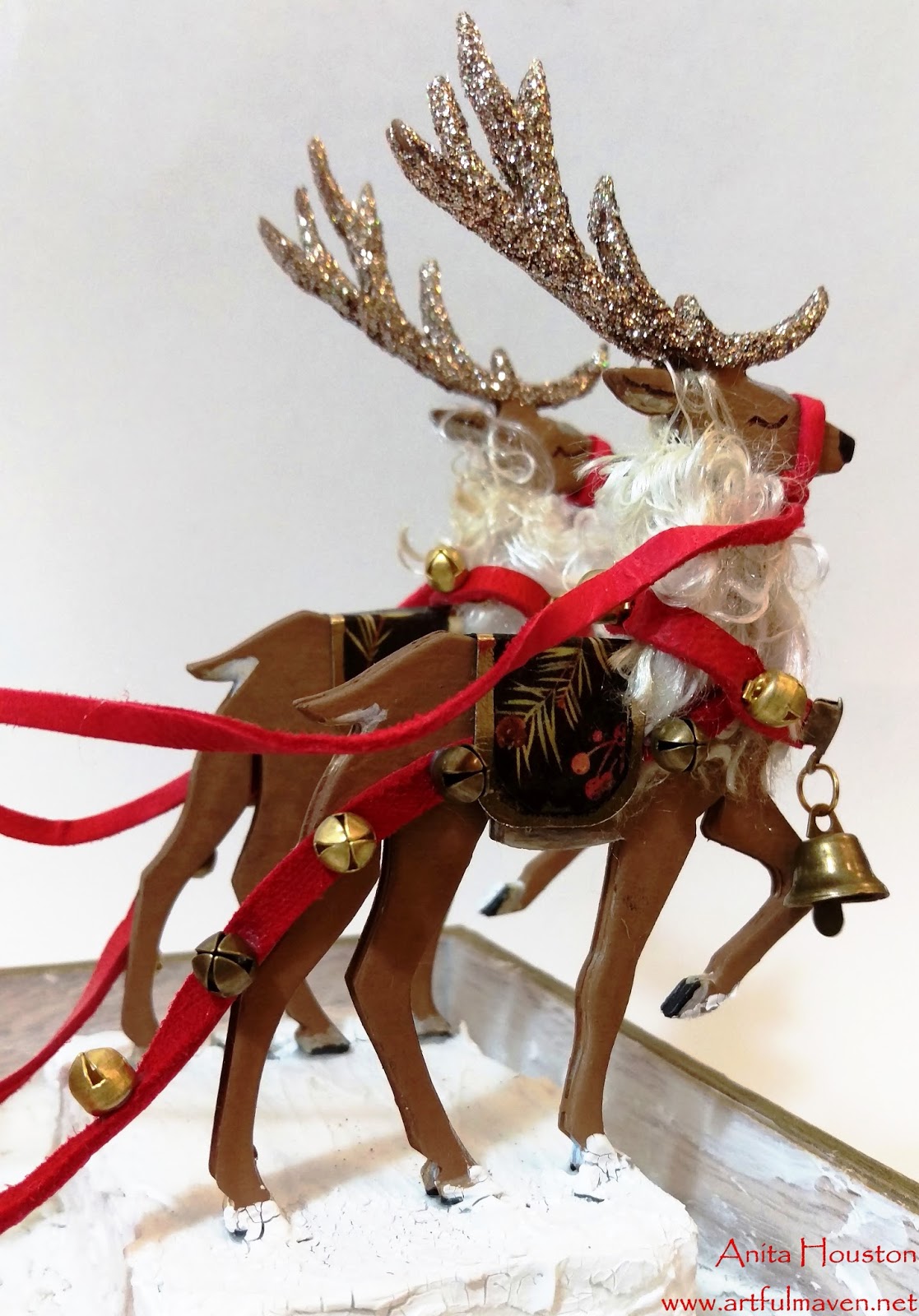 The Artful Maven Santa's Sleigh Christmas Card Holder