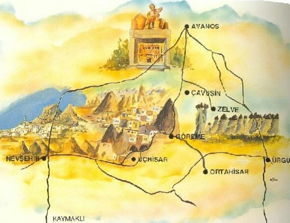 Que ver y que hacer en Capadocia, Mapa de Capadocia