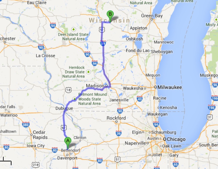 David Sipher's World Road Trip 2013 Eldridge, Iowa to Amherst, Wisconsin