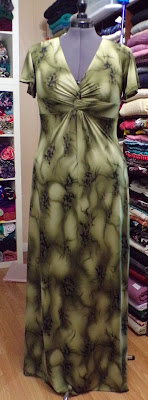 Simplicity 1612 Green Abstract Knit Dress www.sewplus.blogspot.com