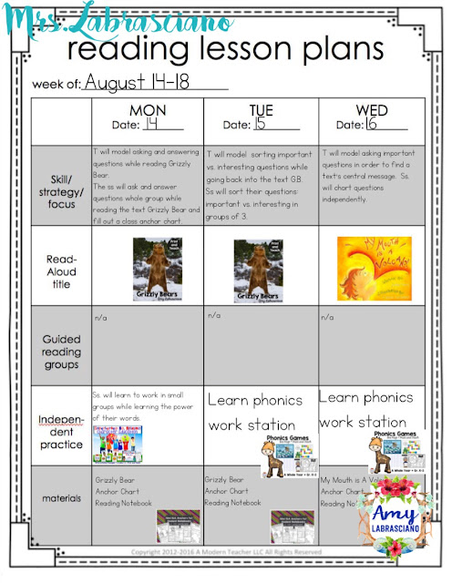 Learning Lessons With Amy Labrasciano: ELA Lesson Plans #1