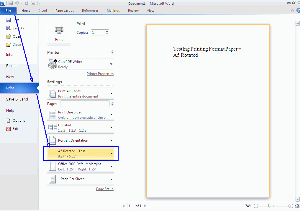 format x_paper not defined for printer
