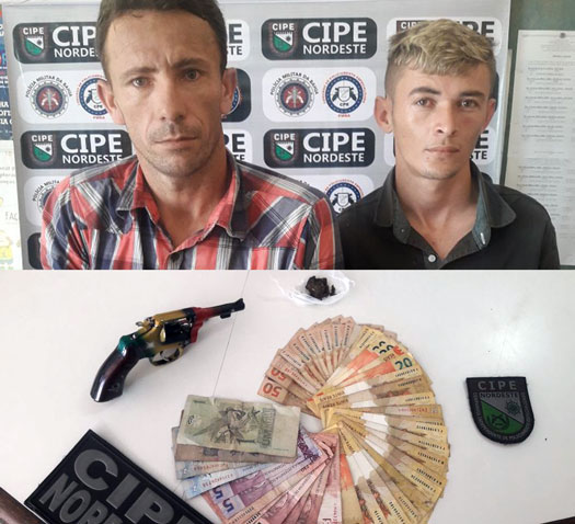 Dupla é presa por tráfico de drogas e porte ilegal de arma em Monte Santo Dupla é presa por tráfico de drogas e porte ilegal de arma em Monte Santo
