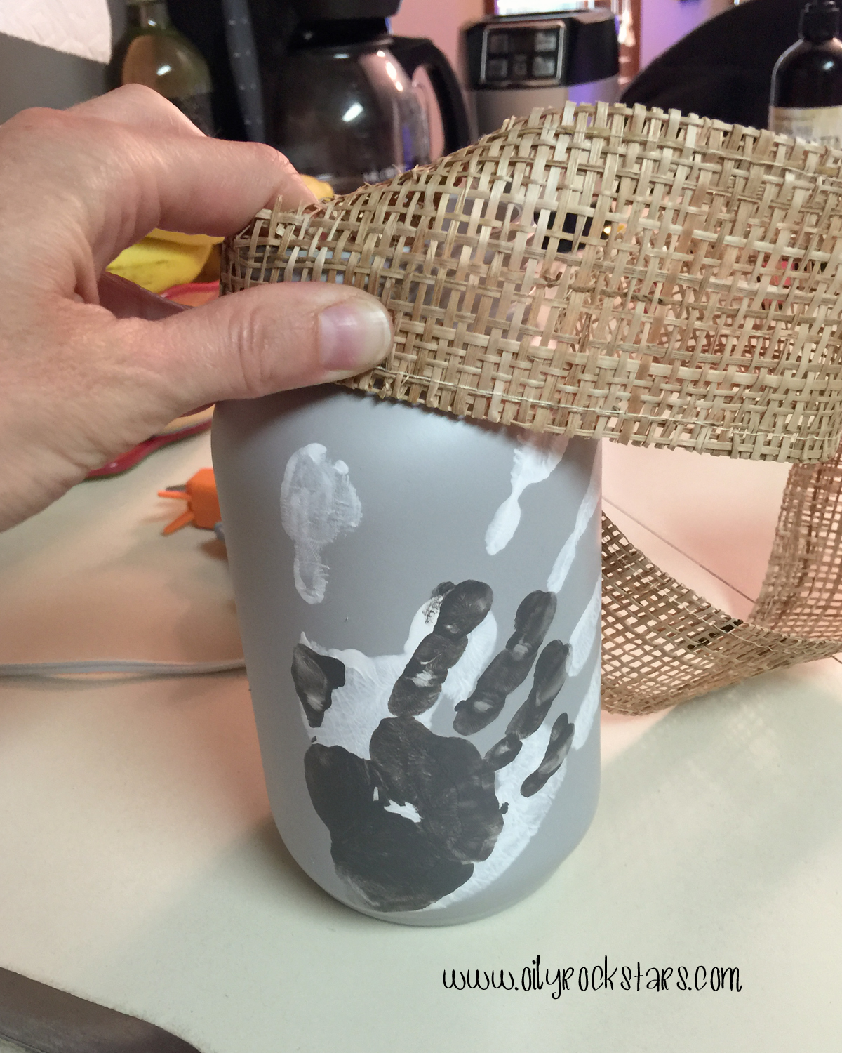 DIY Handprint Vase... Making Memories Oily Rockstars