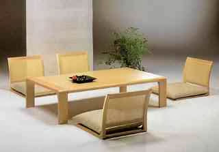 meja makan dan kursi jepang