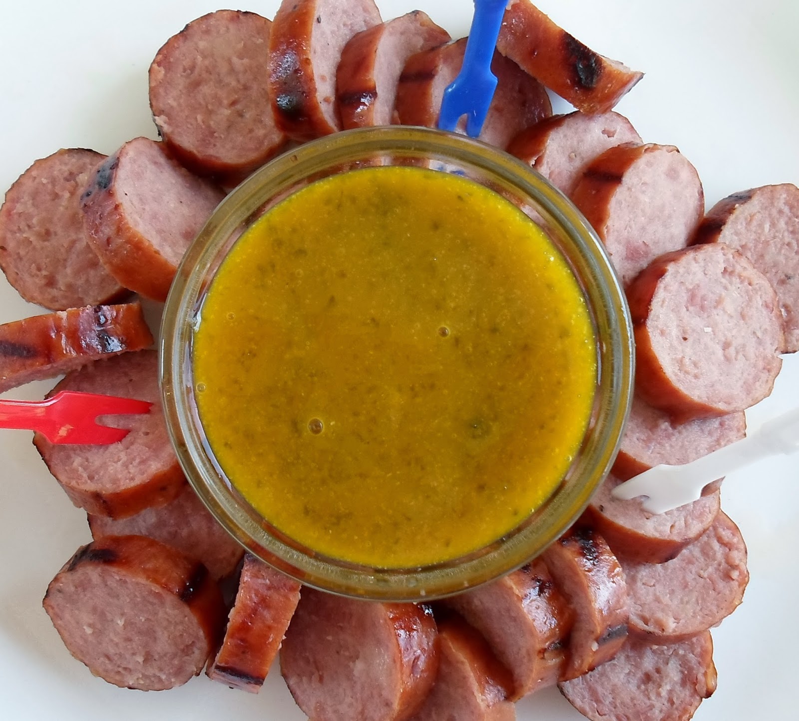 Happier Than A Pig In Mud Smoked Sausage Appy with Hot Pepper Jelly