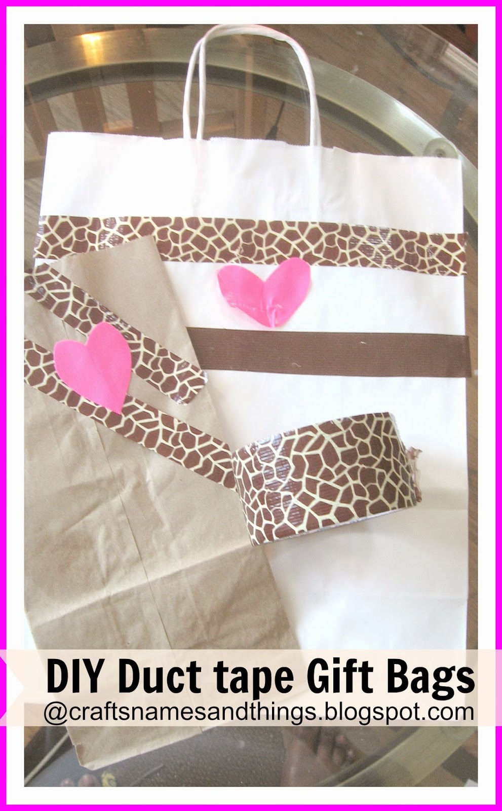 Crafts, Names, And Things! DIY Duct Tape Gift Bags