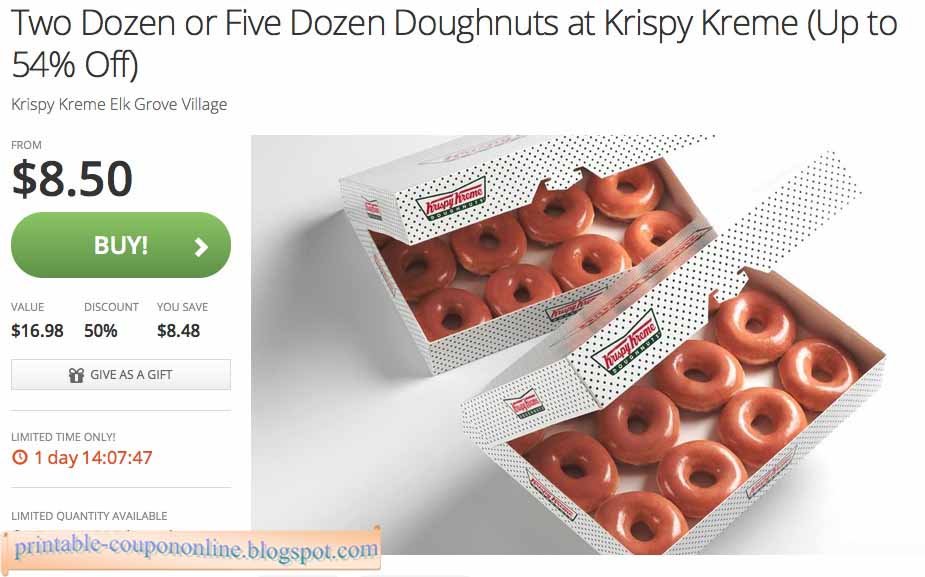 Free of charge printable discount coupons for krispy kreme doughnuts image regarding Krispy Kreme Printable Coupon identified as No cost printable discount codes for krispy kreme doughnuts