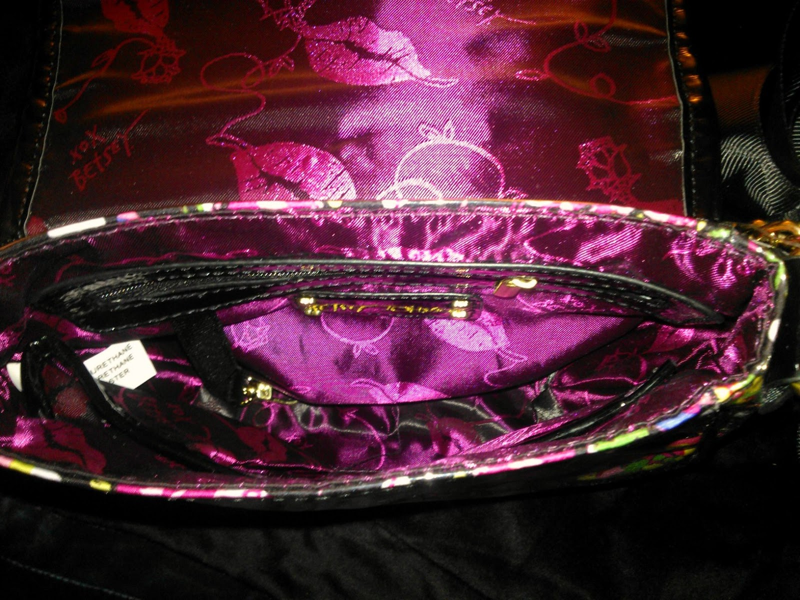 betsey johnson flag purse