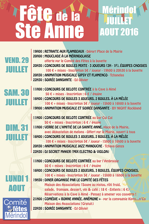 Le Grand Mémo Programme de la Fête de la SainteAnne