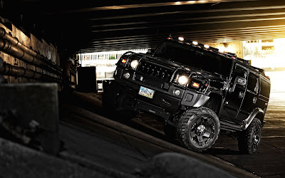 hummer h2 black widescreen hd wallpaper