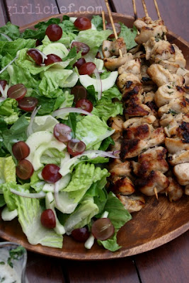 Buttermilk Chicken Kebabs w/ Chopped Salad | www.girlichef.com