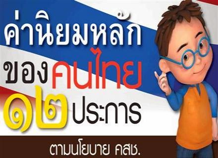 ค่านิยมหลักของคนไทย 12 ประการ