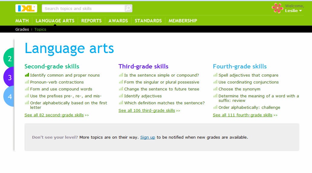 There's More 2 Les: Review: IXL - Online Language Arts Learning