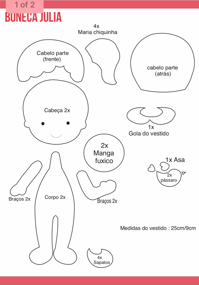 Eu Amo Artesanato: Roupa de Boneca com Molde