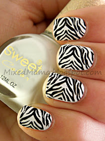 MixedMama: Black And White Zebra Print Nails