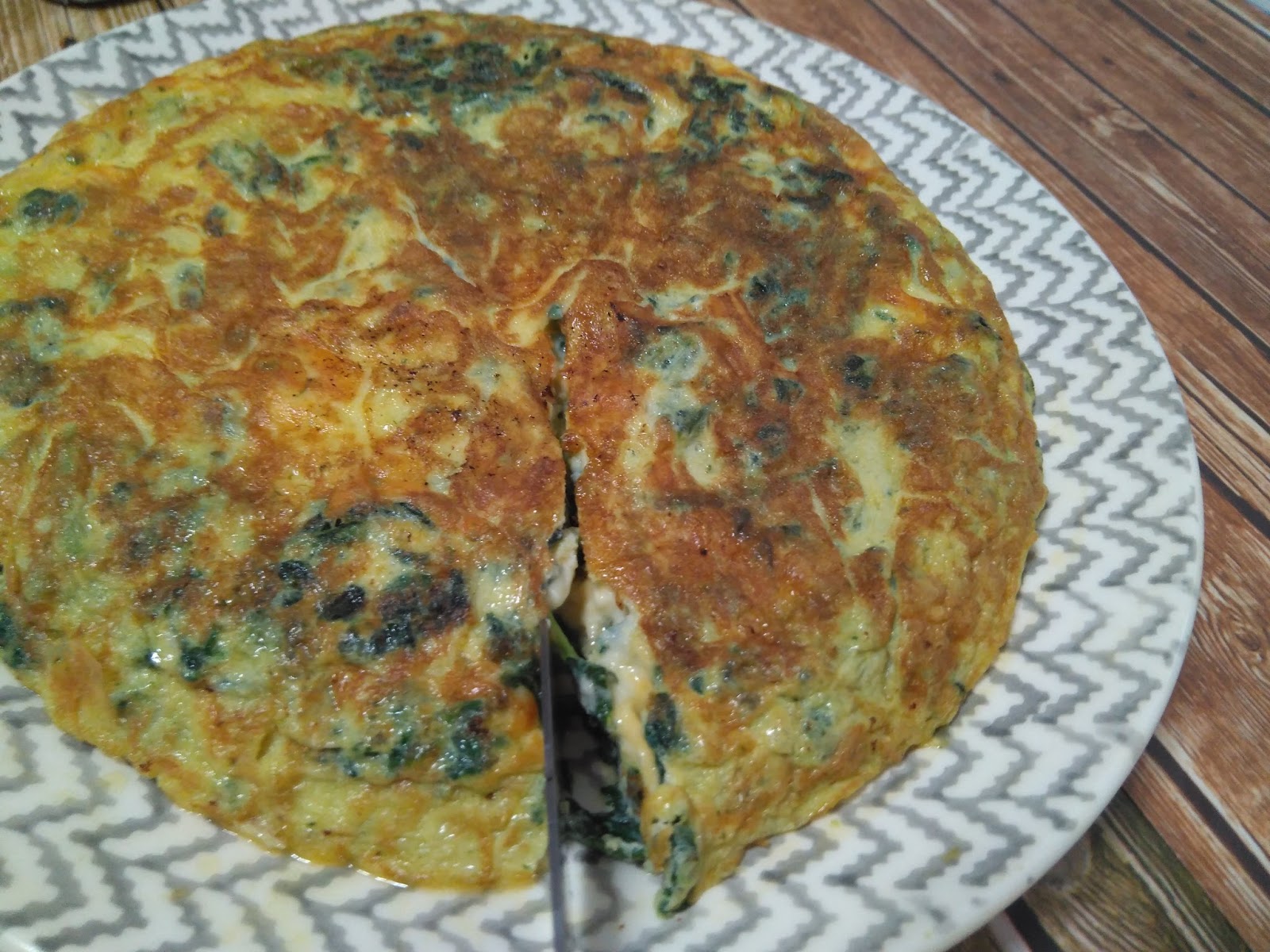 Tortilla de espinacas y queso Andreíta come de todo