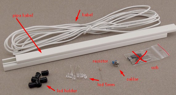 Cara membuat lampu led sederhana dengan USB ~ Belajar Robot