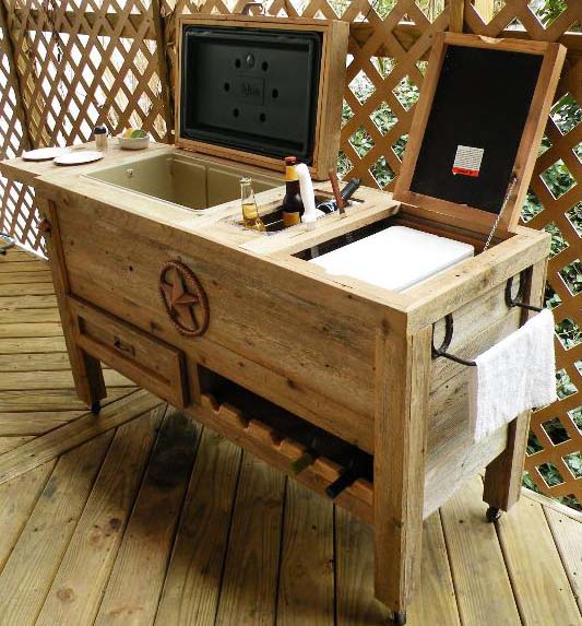 Outdoor Wooden Ice Chest