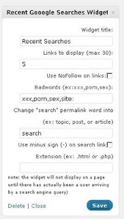 Edit Permalink Plugin Recent Google Searches Widget