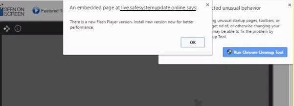 Live updater popup