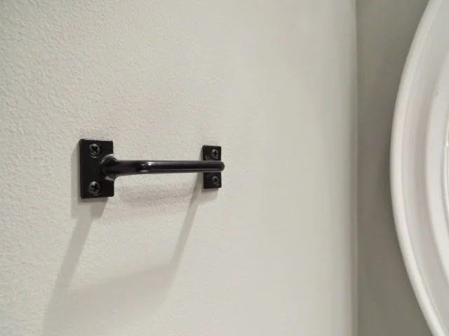 drawer pull on wall as towel bar