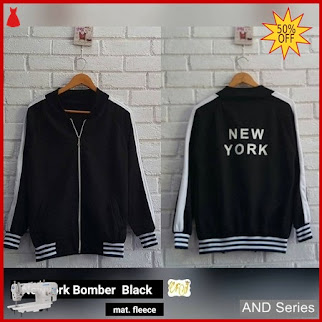AND328 Jaket Wanita Newyork Bomber Jacket Hitam BMGShop