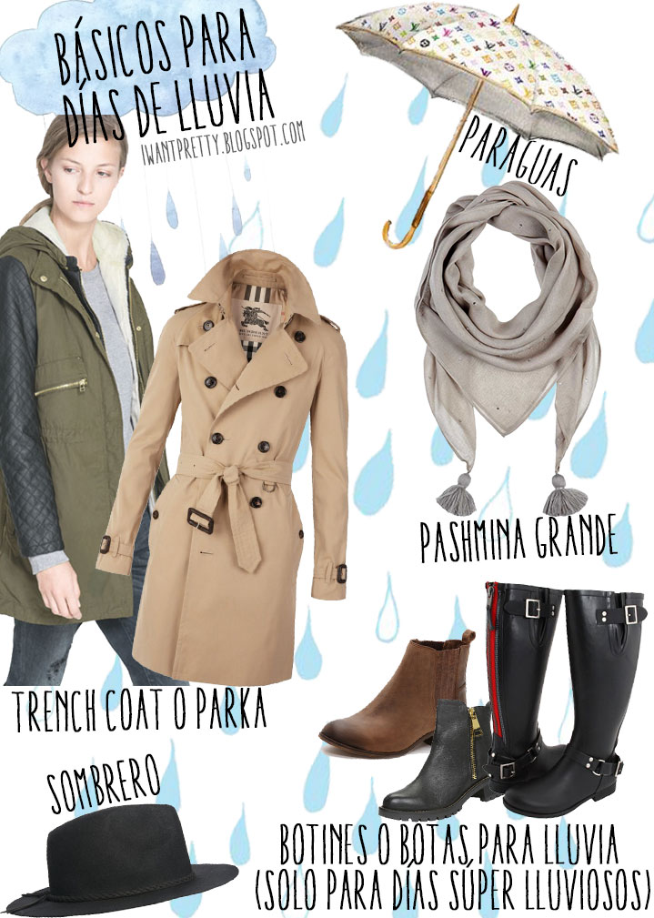 I want pretty: LOOK-Ideas de outfits para días lluviosos!