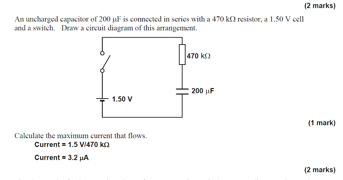 A Level Homework and Answers Capacitor questions