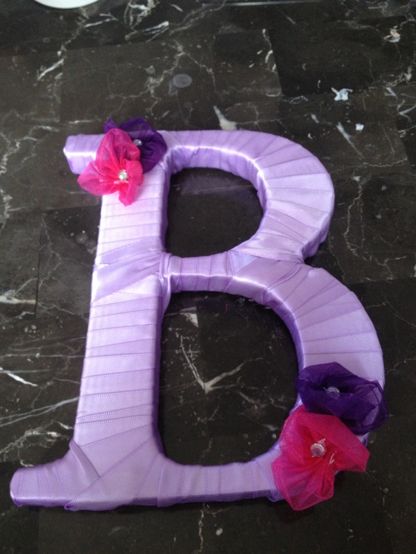 Mommy Farley Ribbon Wrapped Letter Tutorial