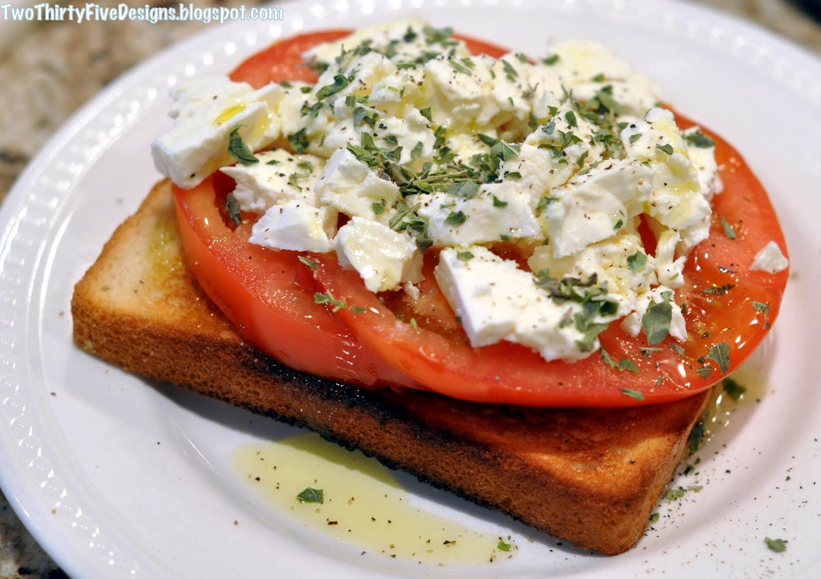 Heirloom Tomato and Feta Sandwich Two ThirtyFive Designs