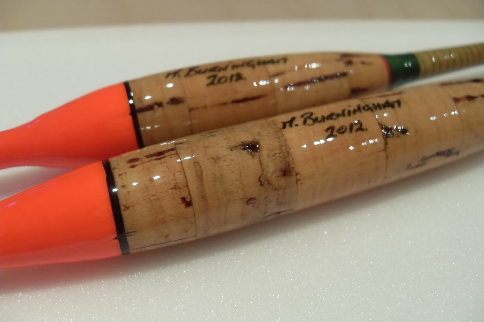 Handmade Fishing Floats by Mark Burningham. Cork Avons and pike floats