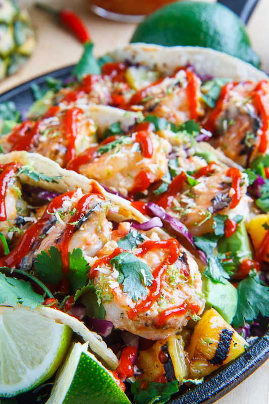 Grilled Coconut and Pineapple Sweet Chili Shrimp Tacos Grilled Coconut and Pineapple Sweet Chili Shrimp Tacos