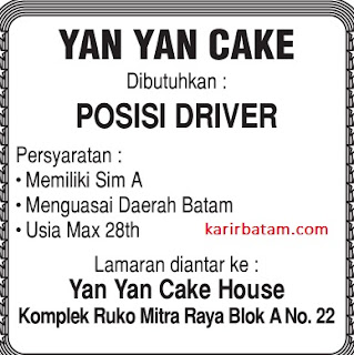 Lowongan Kerja Yan Yan Cake House