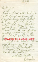 Carole Landis Letter To Lt. Troy