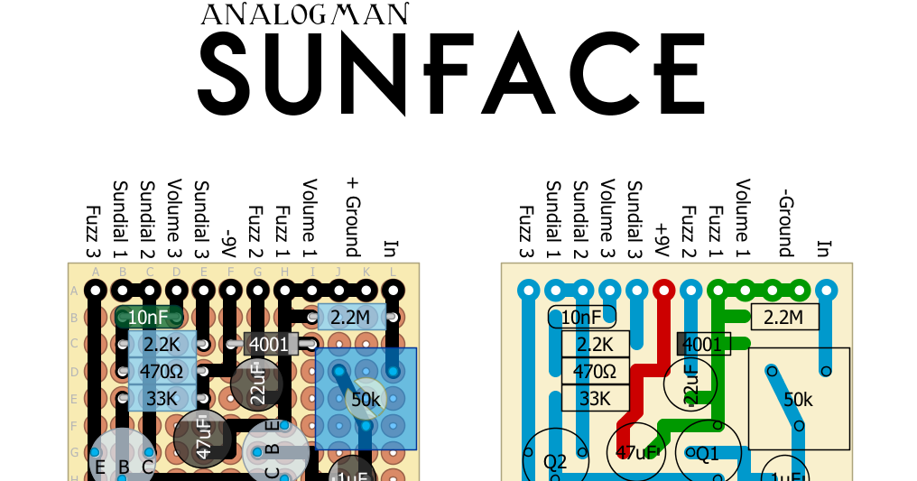 Perf and PCB Effects Layouts: Analogman Sunface
