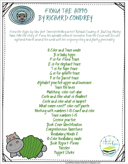 FIONA THE HIPPO ~ Book Units by Lynn
