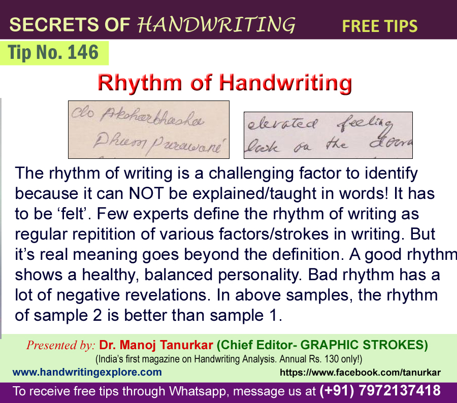 Handwriting Analysis Rhythm of Writing