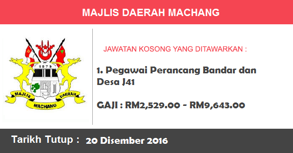 Jawatan Kosong di Majlis Daerah Machang Jawatan Kosong di Majlis Daerah Machang