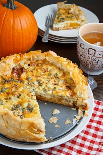 Roasted Pumpkin Quiche with Caramelized Onions, Gorgonzola and Sage Roasted Pumpkin Quiche with Caramelized Onions, Gorgonzola and Sage