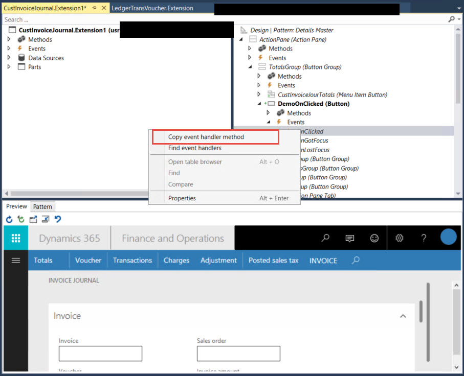 AX/D365 Technical Blog Extend Clicked method using Extensions/Evnthandler in D365 Finance and