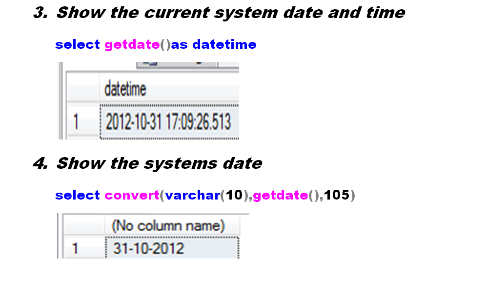 Some sql database queries examples - Mesh Software
